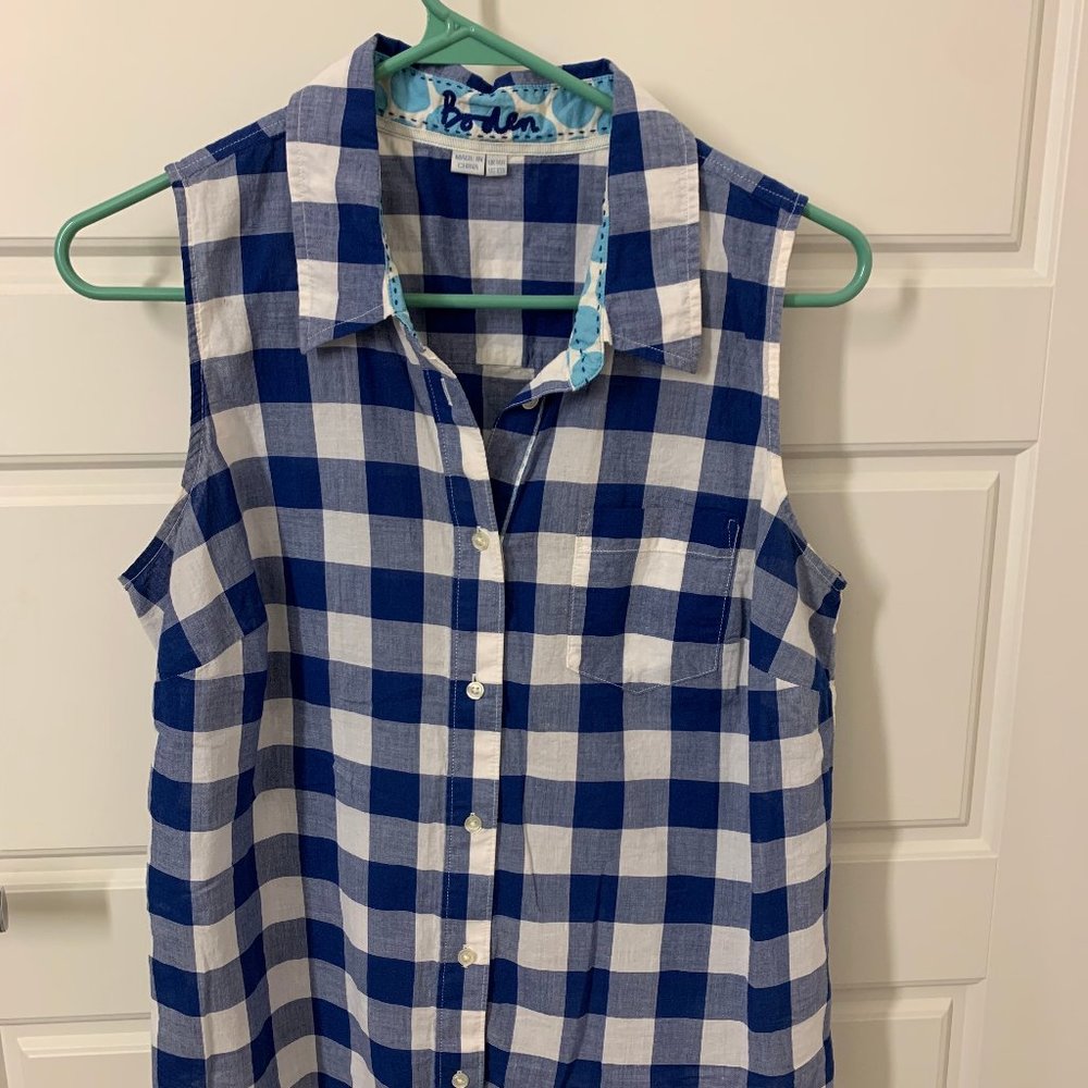 Boden Sleeveless Button Down